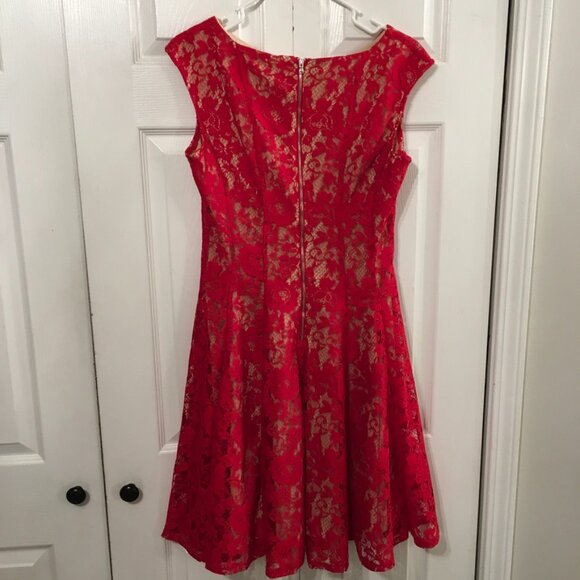 Julian Taylor Red Lace Dress - Picture 6 of 8